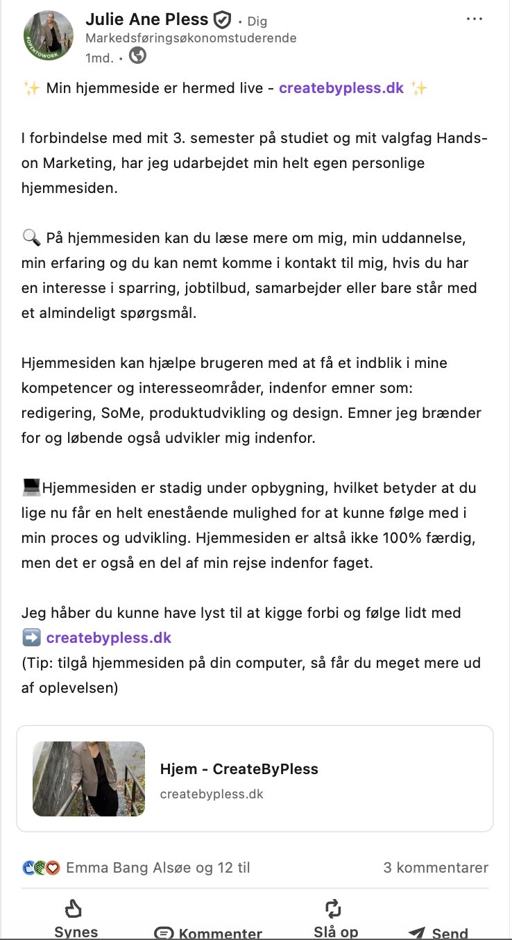 mit første linkedin opslag